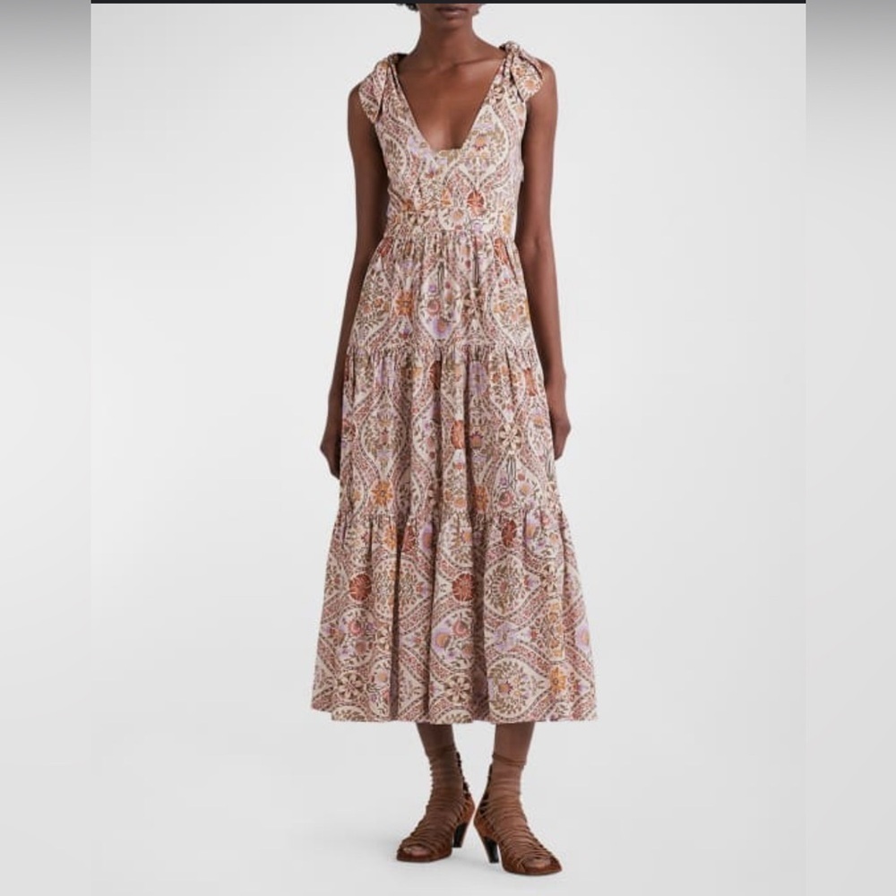 Derek Lam 10 Crosby
Timothea Printed Shoulder-Tie Midi Dress
